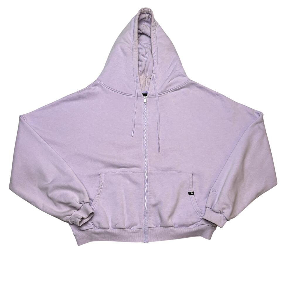 Popflex Full Zip Cloud Cropped Hoodie Women's L/XL Minimalist Loungewear